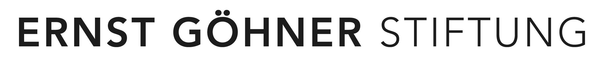 Logo mit dem Text "Ernst Göhner Stiftung" in fetten, großgeschriebenen schwarzen Buchstaben auf weißem Hintergrund.